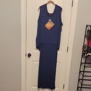 Two Piece Navy Blue Serena Willams Maxi Dress for Work